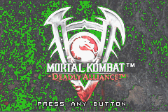 Mortal Kombat Deadly Alliance title screen for GameBoy Advance